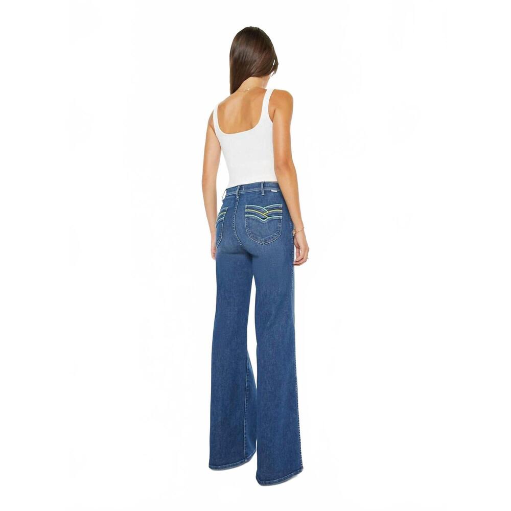 NEW MOTHER pipeline hustler roller sneak jeans in catch my drift - Picture 4 of 4